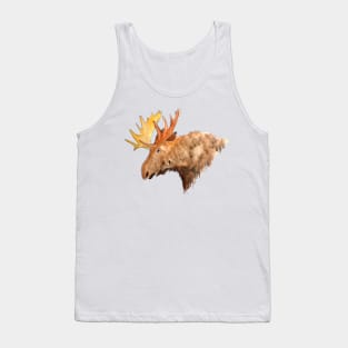 Bull Moose Watercolor Sketch Tank Top